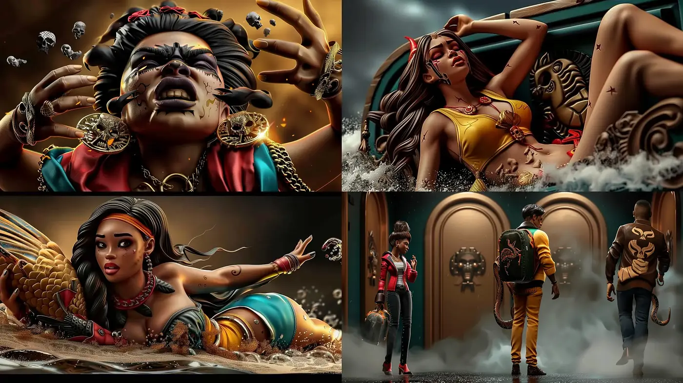 Mystical Opulence in Saturated Earth Tones - Midjourney sref style