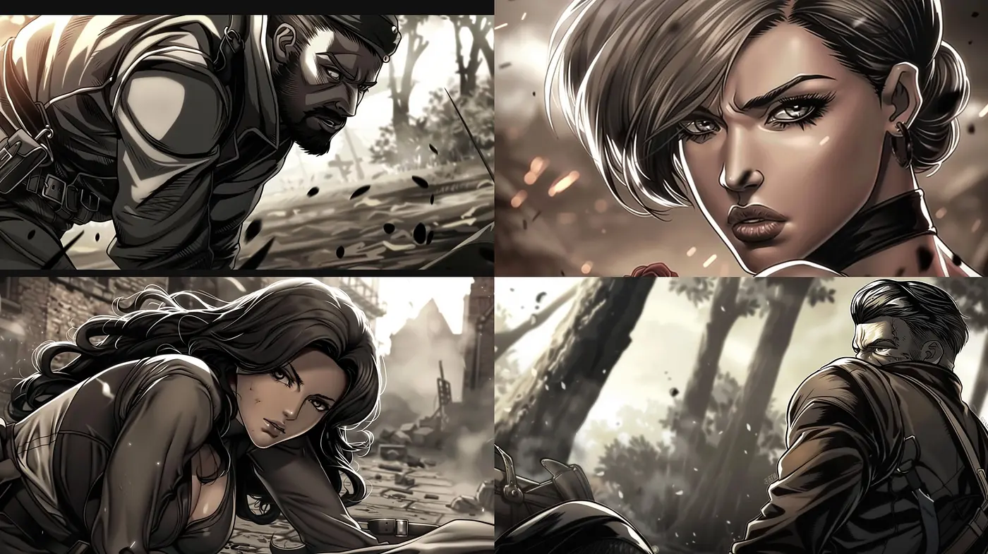 Synchronous Shades of Graphic Novel Realism - Midjourney sref style