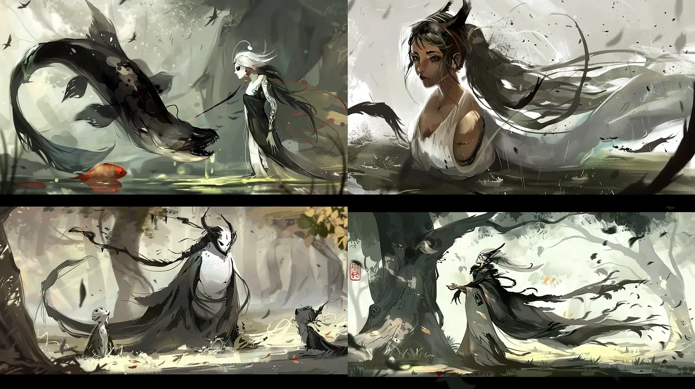 Whimsical Brushwork Visions with Ethereal Undertones - Midjourney sref style