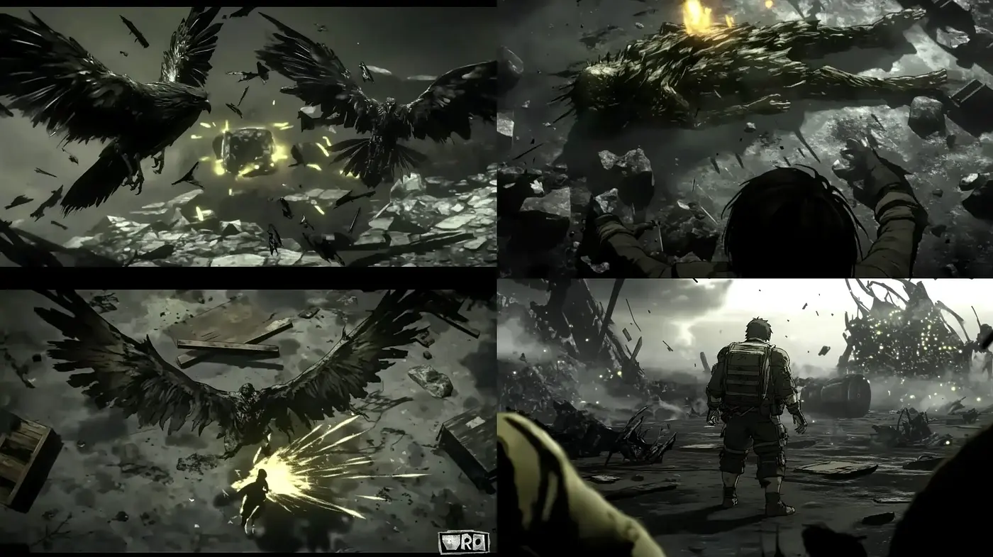 Monochromatic Dystopian Visions: A Consistent Glimpse into a Dark Future - Midjourney sref style
