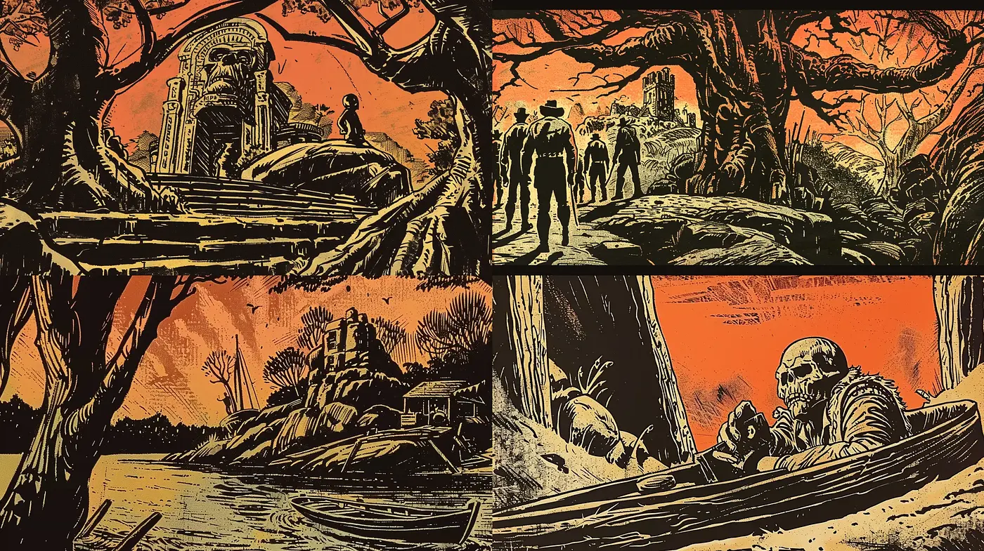 Twilight Hues and Gothic Contours: A Homage to Mysterious Tales - Midjourney sref style