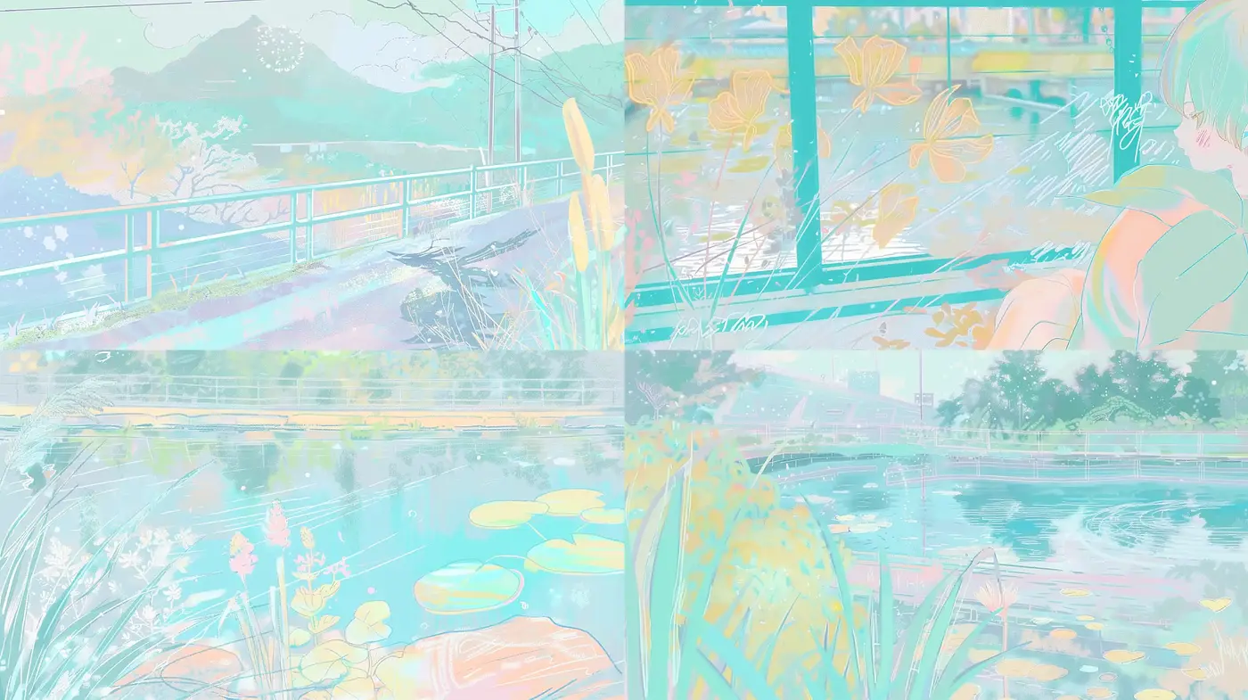 Dreamlike Pastel Panorama: A Blend of Ethereal Hues and Serenity - Midjourney sref style
