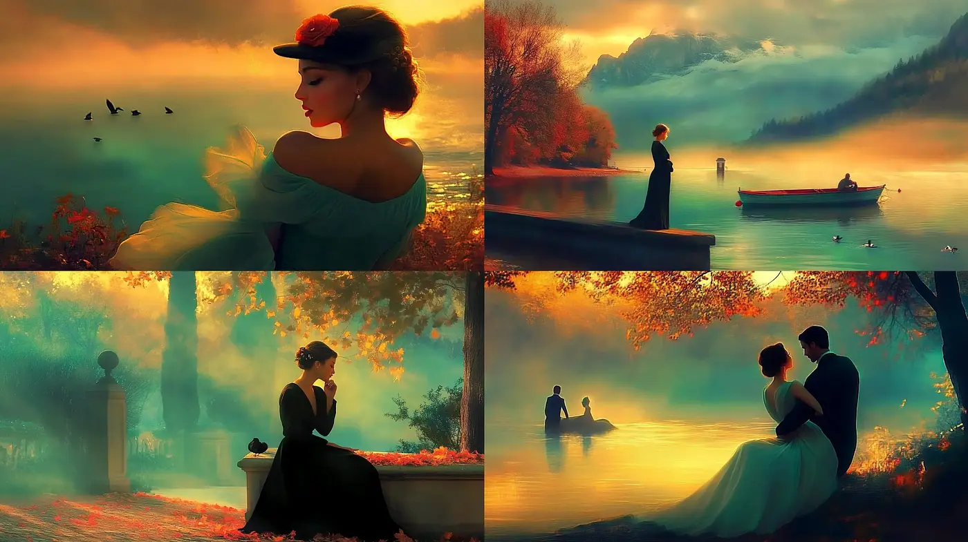 Ethereal Twilight Serenade - A Harmonious Blend of Nostalgia and Romance - Midjourney sref style
