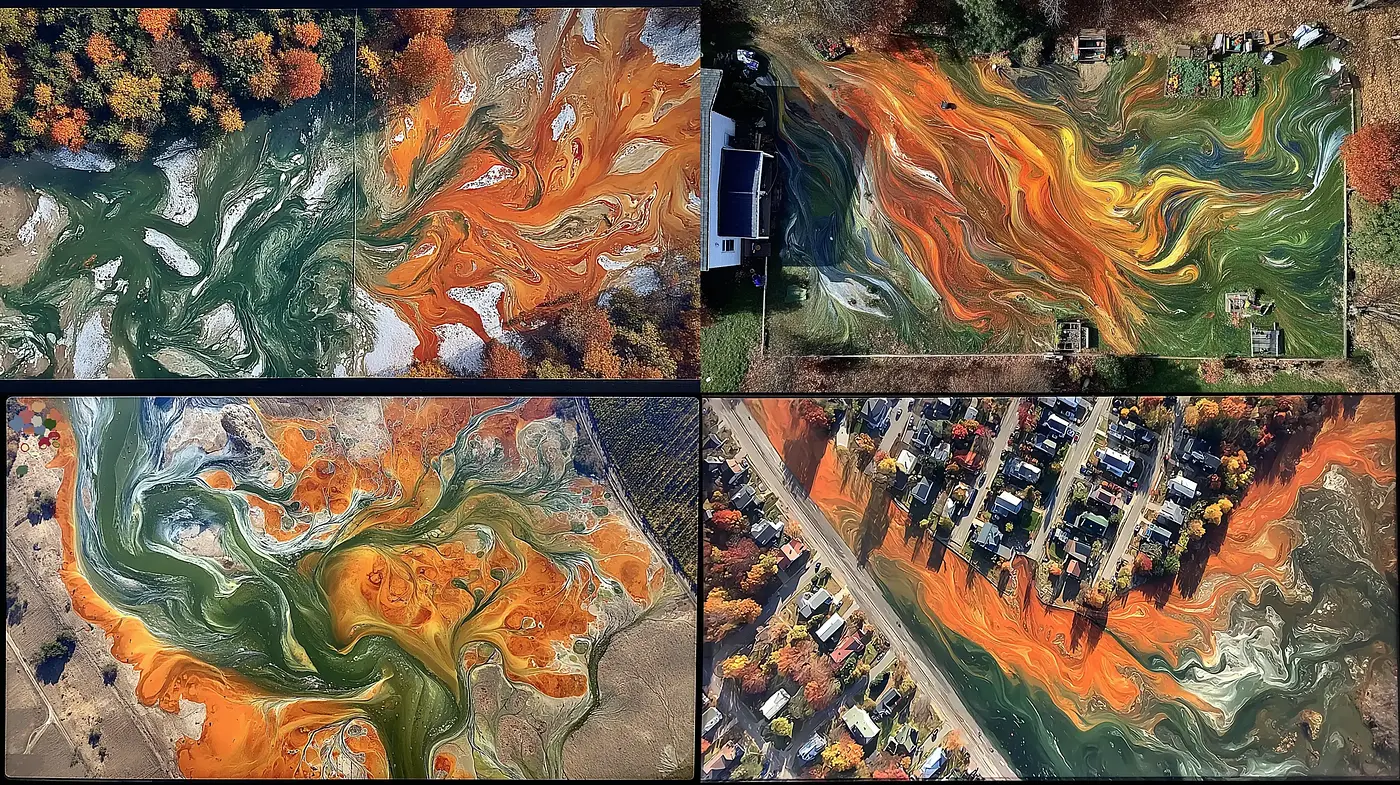 Flowing Abstract Landscapes with Vivid Autumnal Colors - Midjourney sref style