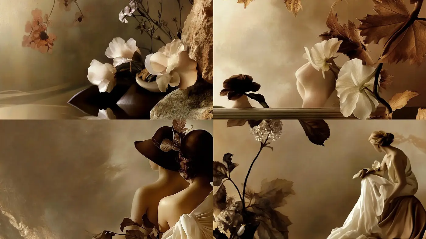 Baroque Elegance with Pastoral Warmth - Midjourney sref style