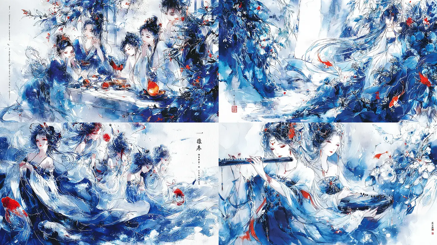 Fluid and Ethereal Aesthetic with Eastern Influences - Midjourney sref style