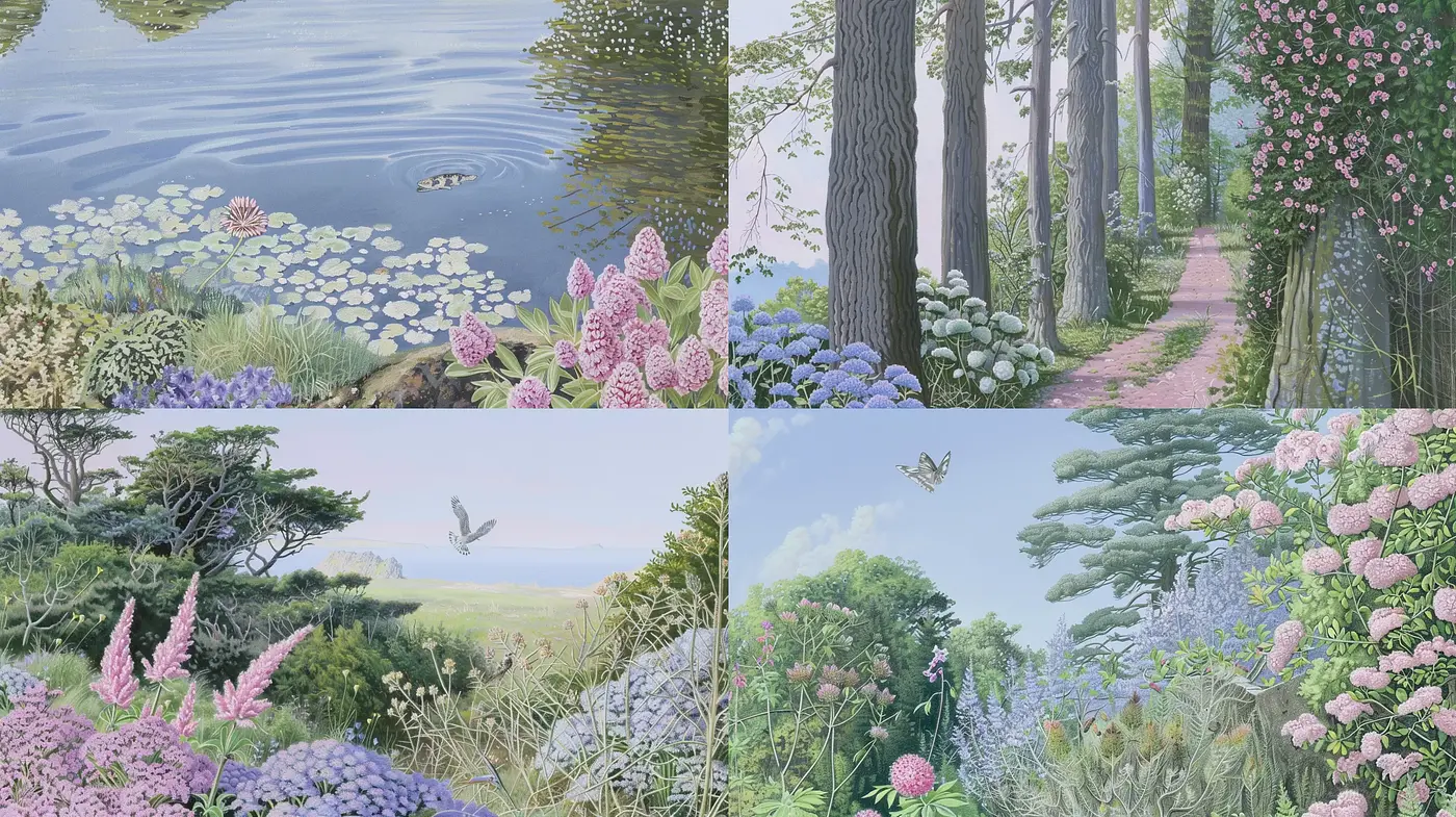 Serene Pastoral Vistas: A Consistent Vision of Gentle Nature - Midjourney sref style