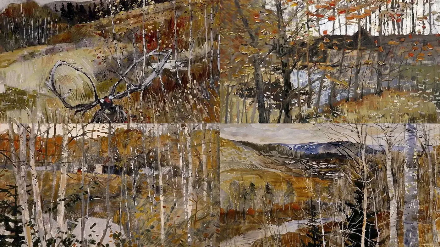 Nature in Transition: An Exploration of Textured Landscapes - Midjourney sref style