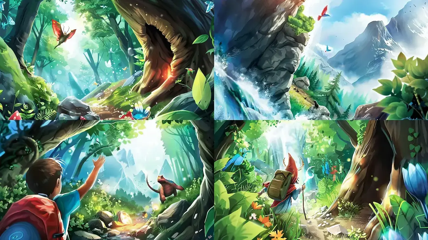 Enchanted Springtime: A Vivid Journey Through Lush Fantasy Landscapes - Midjourney sref style