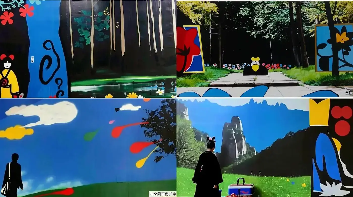 Vibrant Mixed-Media Exploration with Nature Elements and Playful Imagery - Midjourney sref style