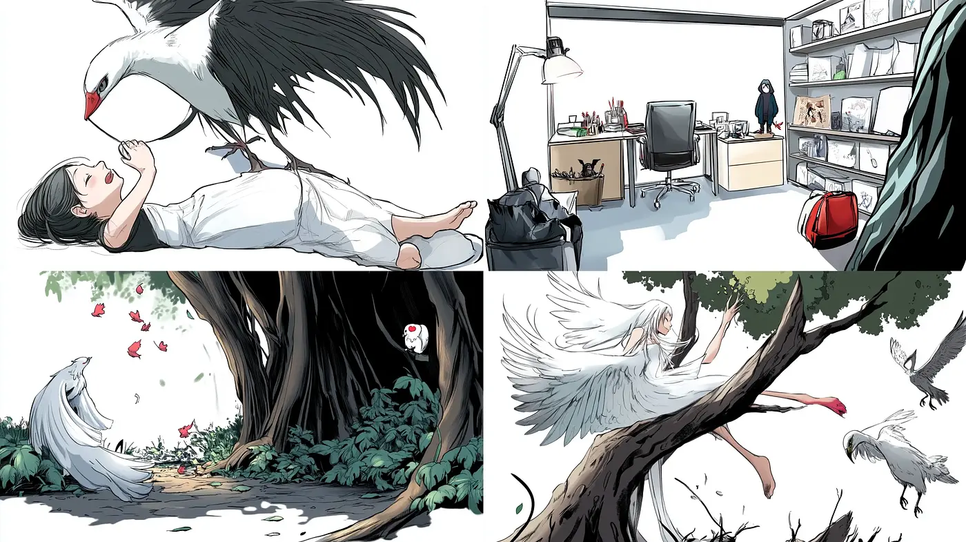 Ethereal Sketchbook: A Fusion of Ink and Watercolor in Storytelling Vignettes - Midjourney sref style
