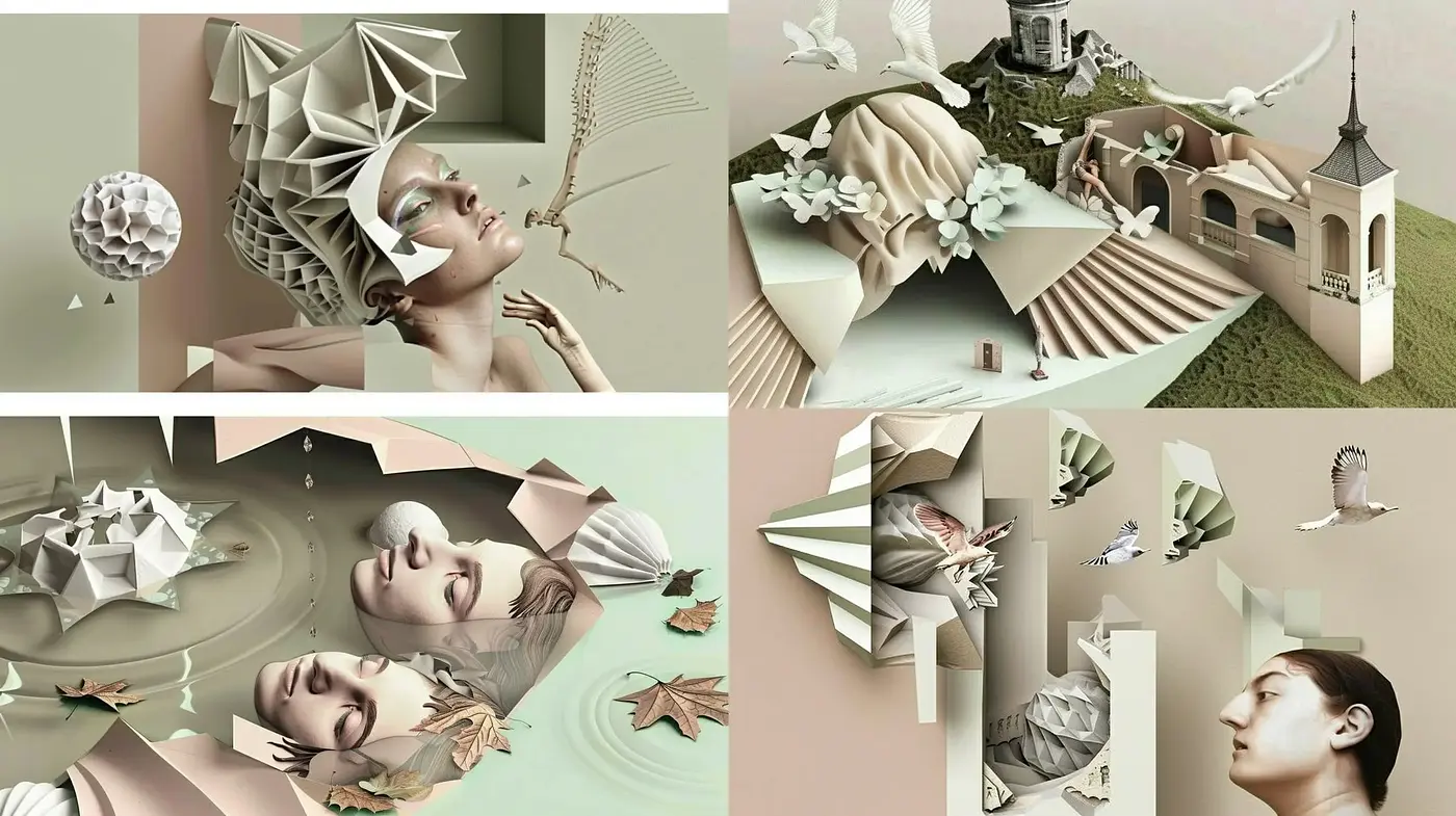 Surrealistic Serenity: Cohesive Dreamscapes in Pastel - Midjourney sref style