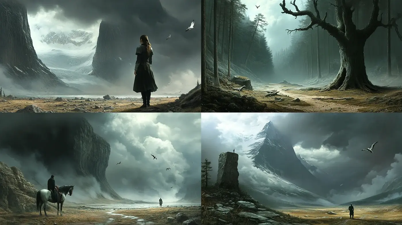 Ethereal Wilderness: Muted Palettes and Majestic Landscapes - Midjourney sref style