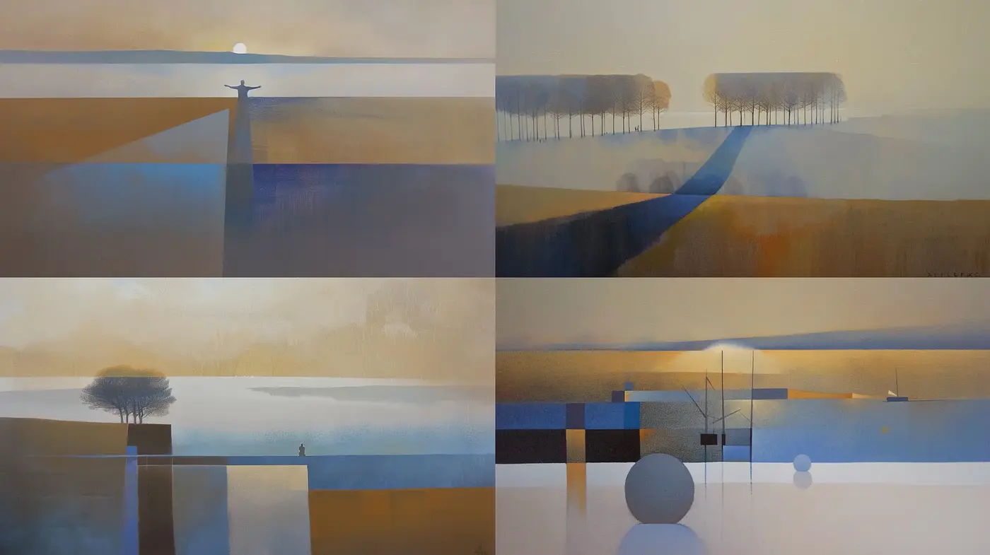 Tranquil Hues of Twilight: A Study in Abstract Serenity - Midjourney sref style