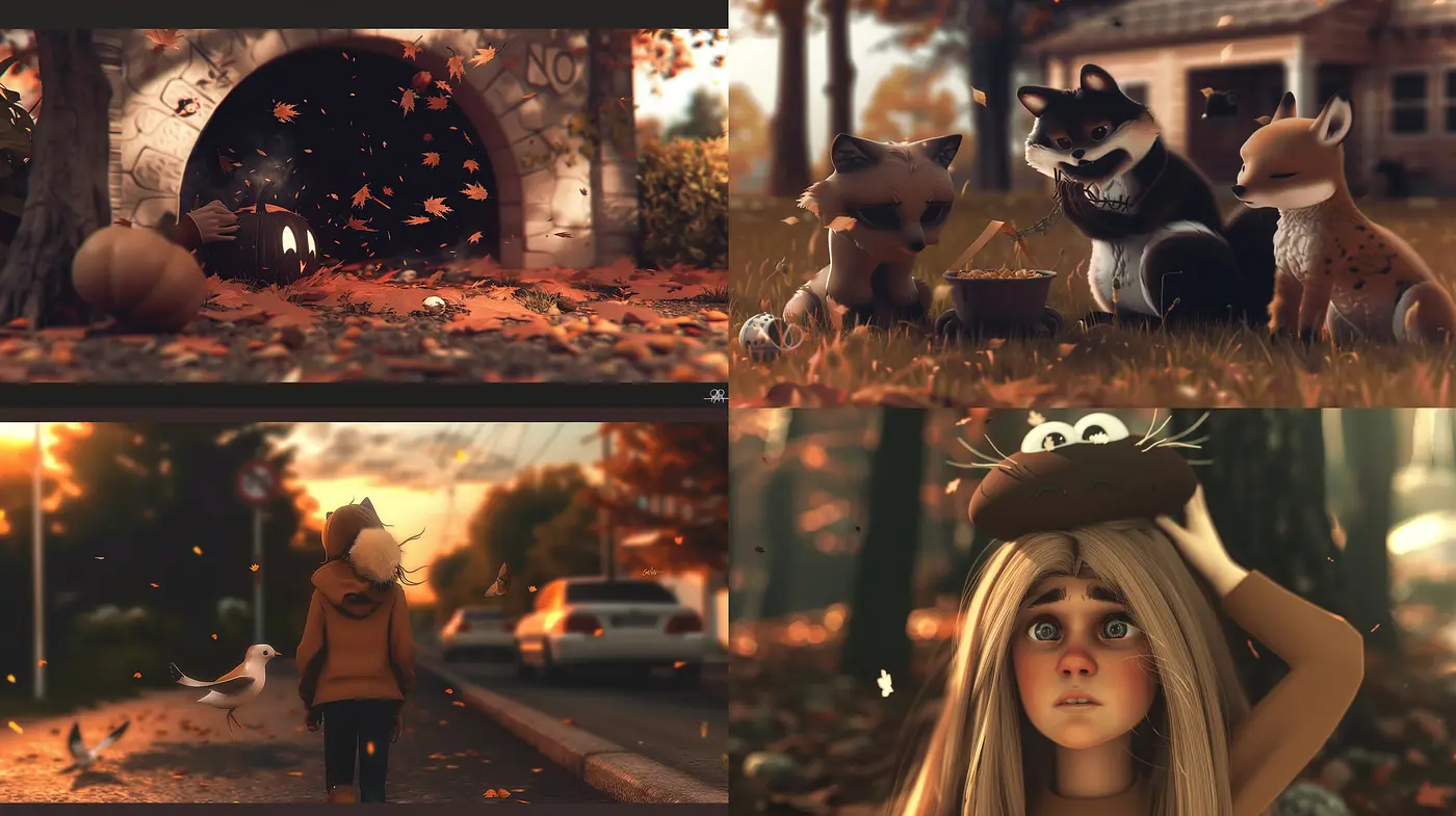 Autumnal Harmony: A Cohesive Exploration of Warm Tones and Nostalgic Textures - Midjourney sref style