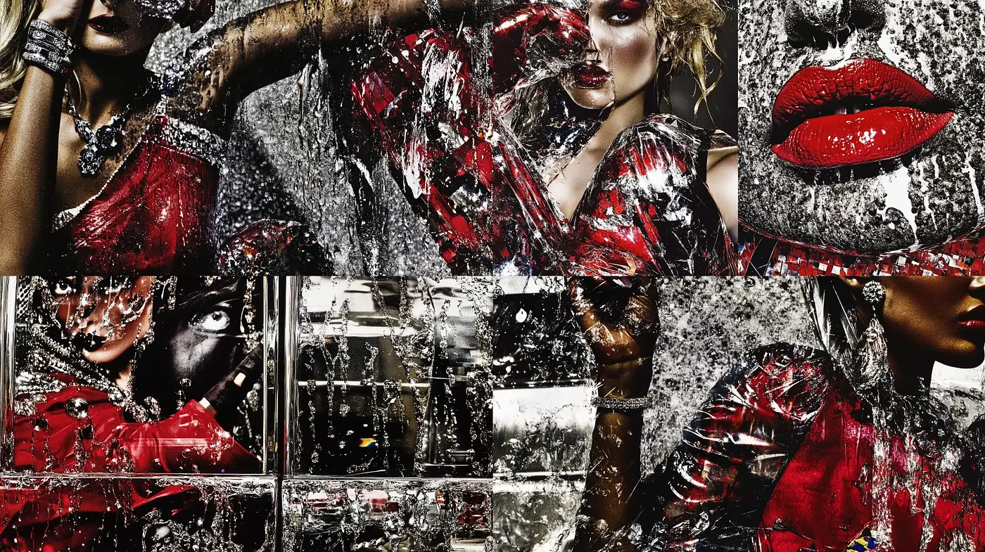 Glittering Splashes of Glamour and Chaos - Midjourney sref style