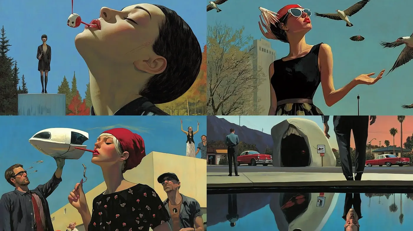 Surreal Cinematic Elegance with a Vintage Touch - Midjourney sref style