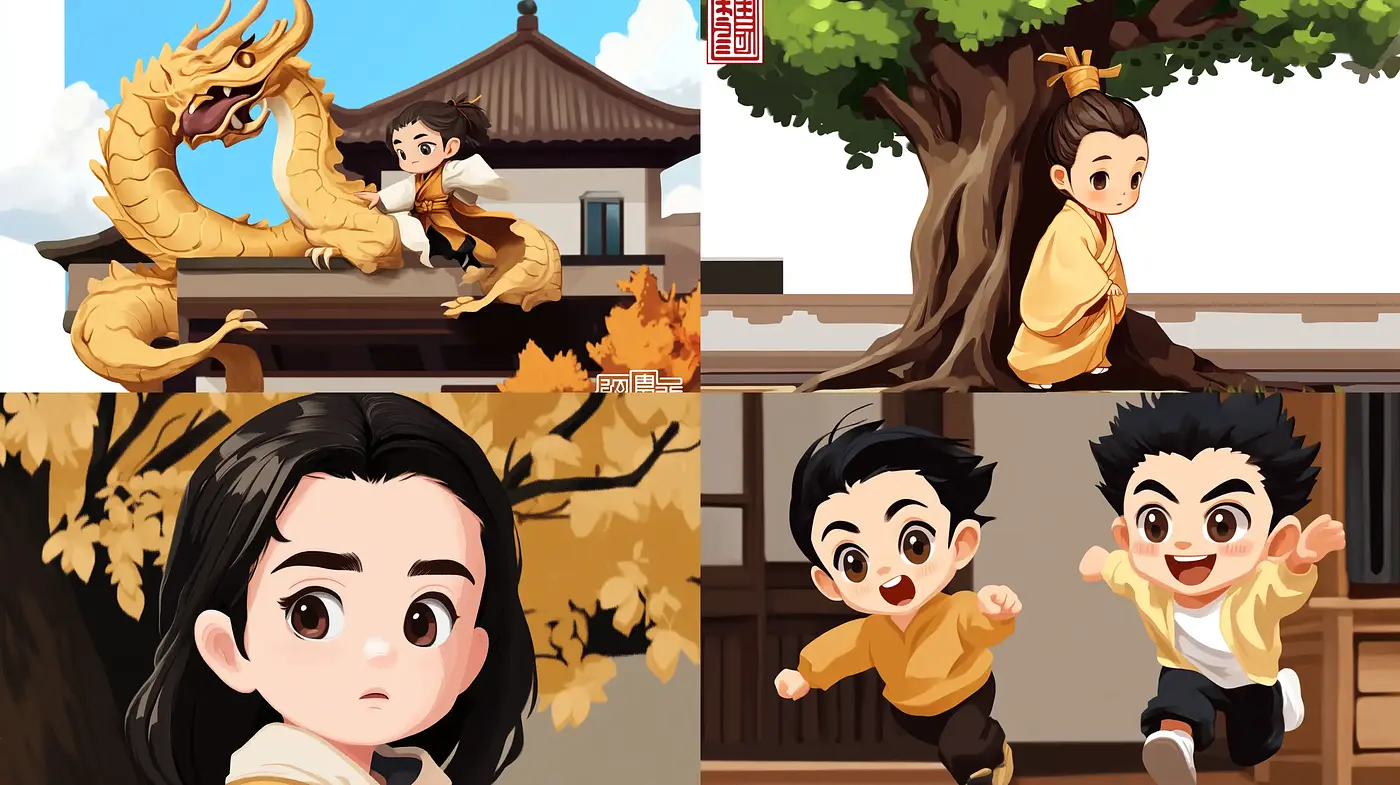 Harmonious Autumn Hues: A Cheerful Anime-Inspired Tableau - Midjourney sref style