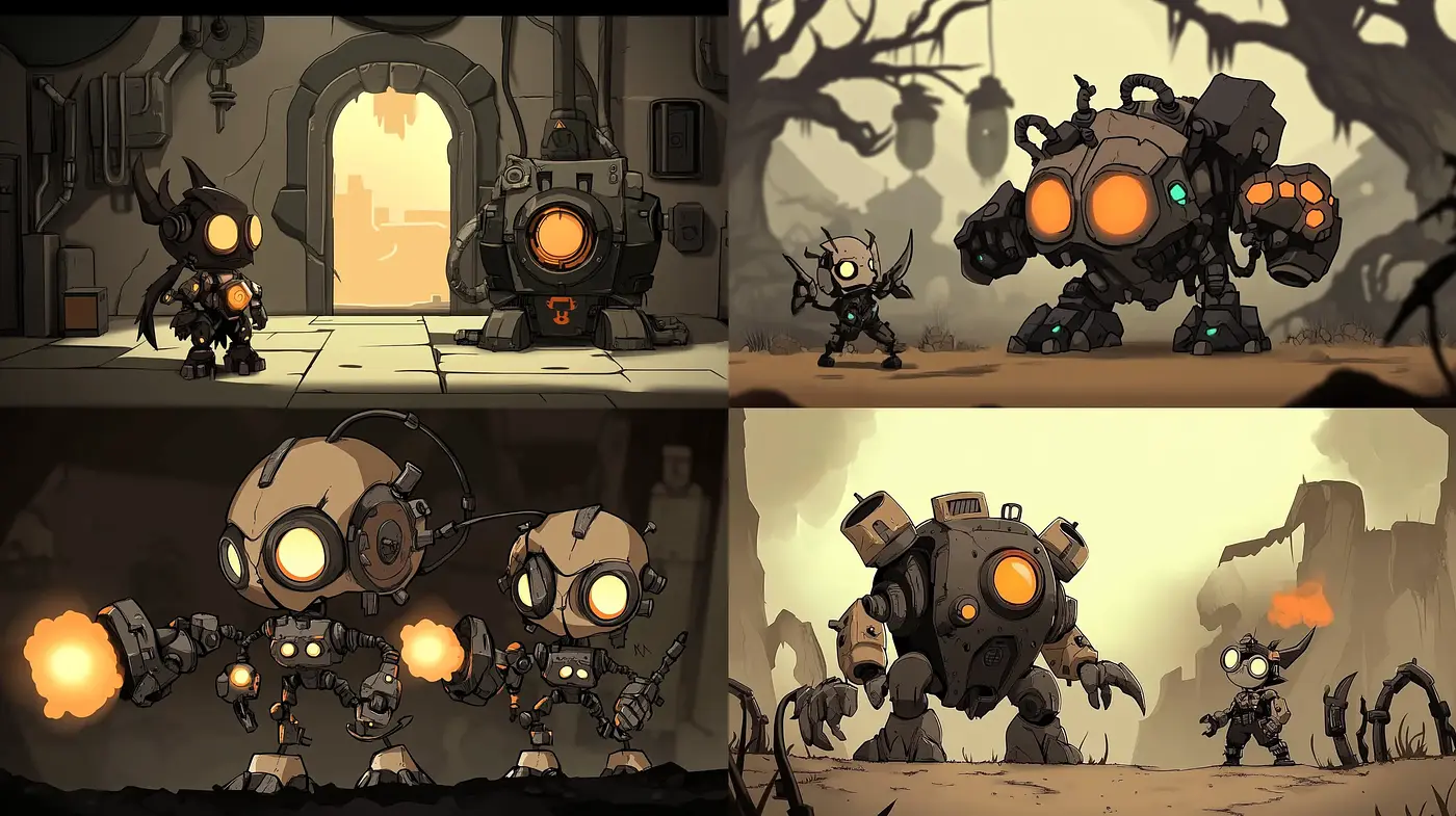 Dusky Monochrome Mechanica: A Homage to Steam-Powered Wonders - Midjourney sref style