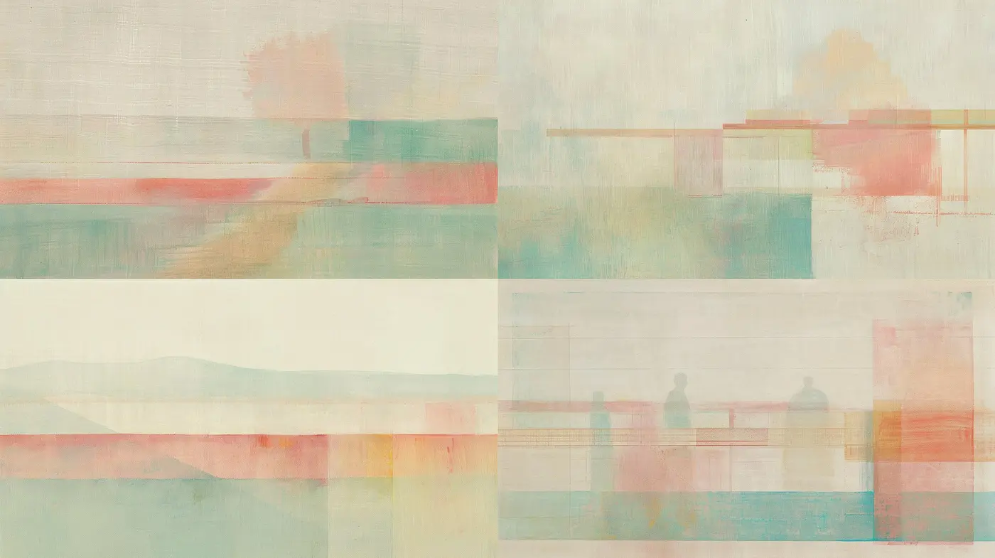 Ethereal Tones and Tranquil Vistas: A Seamless Fusion of Abstract Quietude - Midjourney sref style