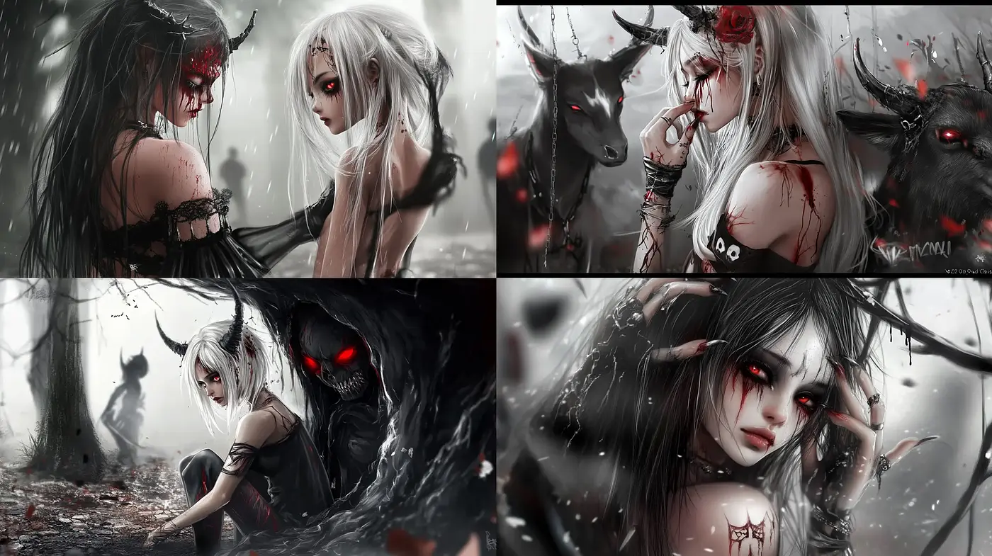 Ethereal Gothic Fantasy with Dark Surrealist Undertones - Midjourney sref style