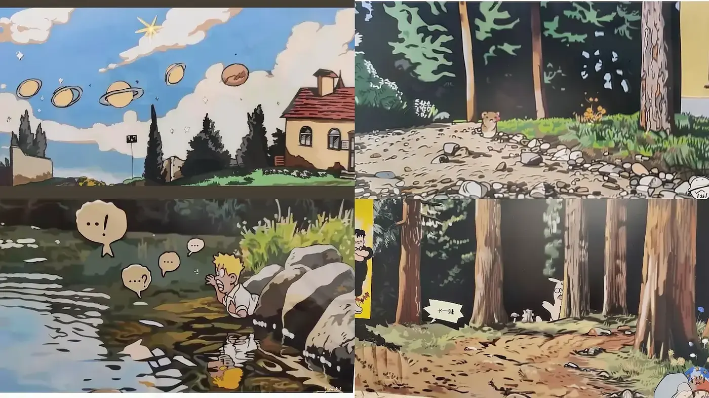 Playful and Vibrant Comic-Style Illustrations with Nature Elements - Midjourney sref style