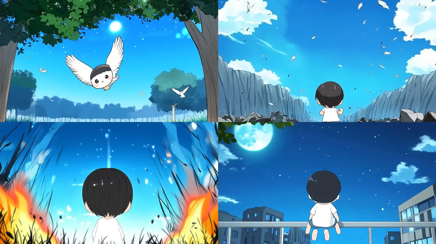 Imaginative Anime-Inspired Expressive Scenes with Consistent Chromatic Harmony - Midjourney sref style
