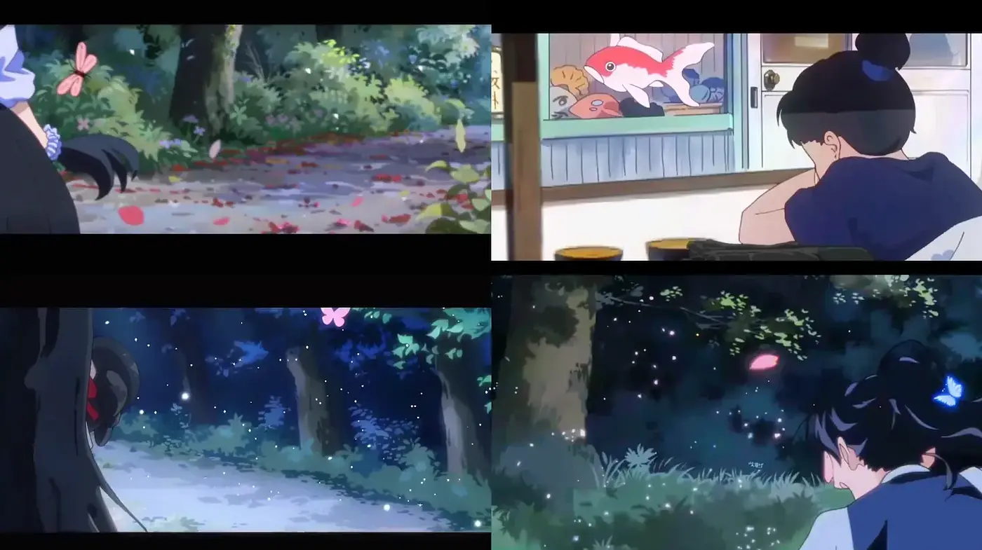 Whimsical and Dreamy Anime Aesthetic with Nature Elements - Midjourney sref style