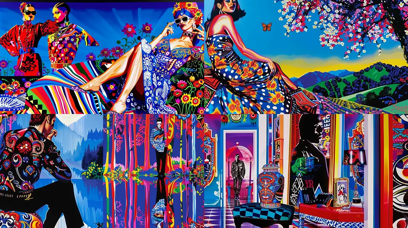 Eclectic Fusion of Modern Pop Art and Traditional Ornamentation - Midjourney sref style