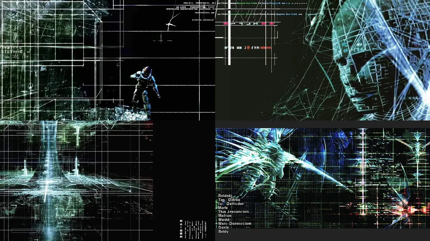 Cybernetic Gridwork Horizon: A Digital Fusion of Art and Technological Aesthetics - Midjourney sref style
