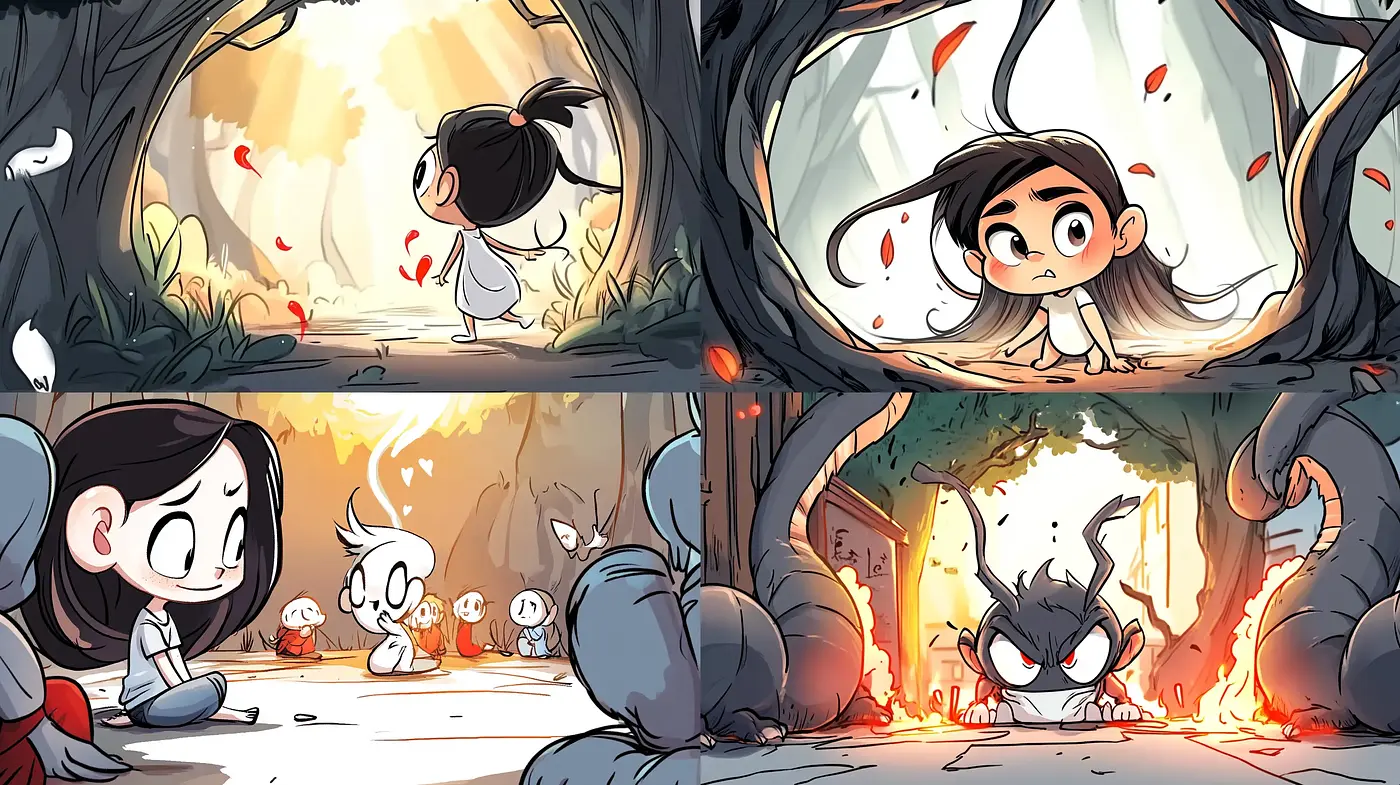 Whimsical Storybook Enchantment: A Fusion of Vivid Storytelling and Expressive Cartoon Artistry - Midjourney sref style