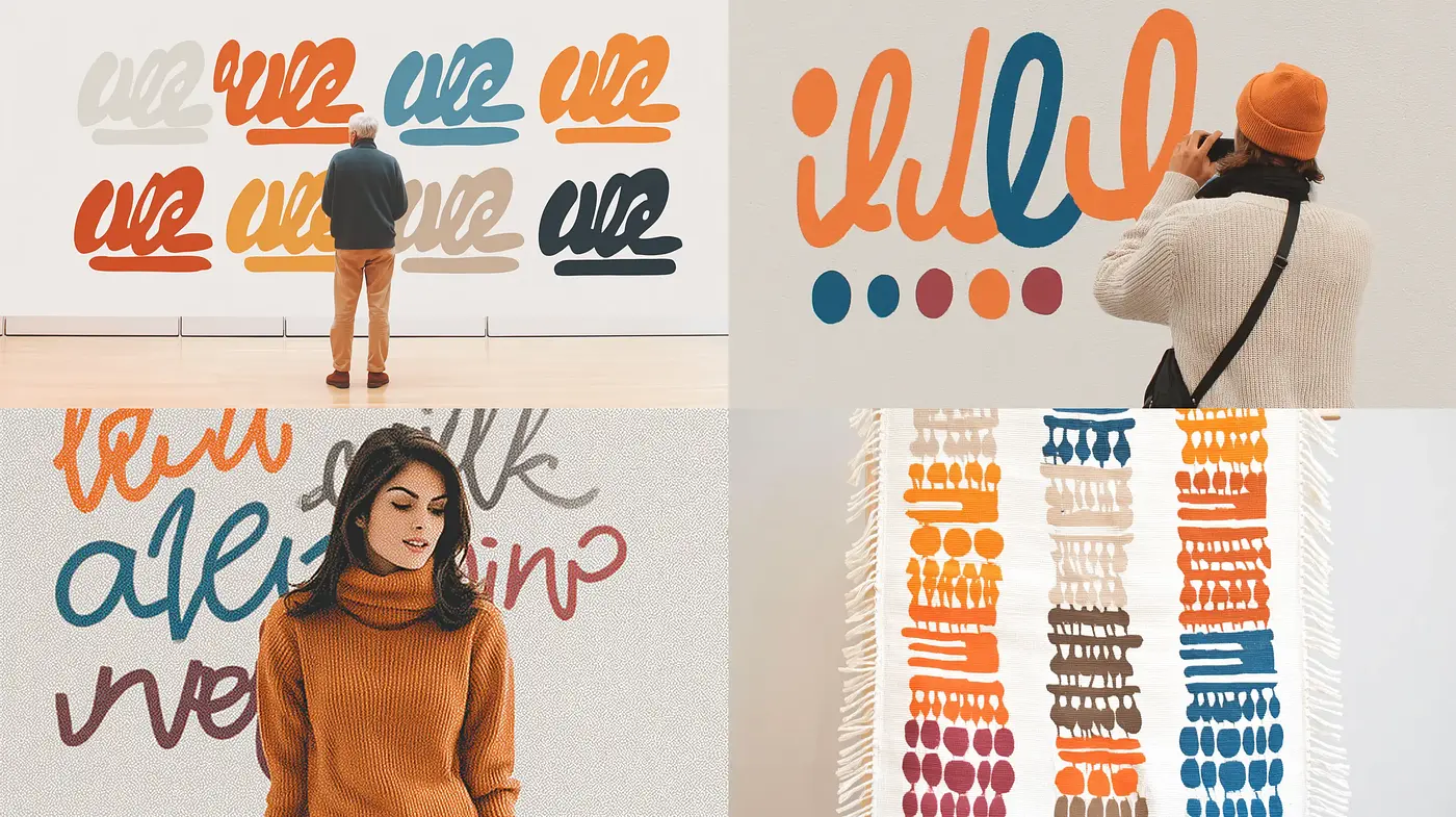 Contemporary playful minimalism with vibrant color interaction - Midjourney sref style