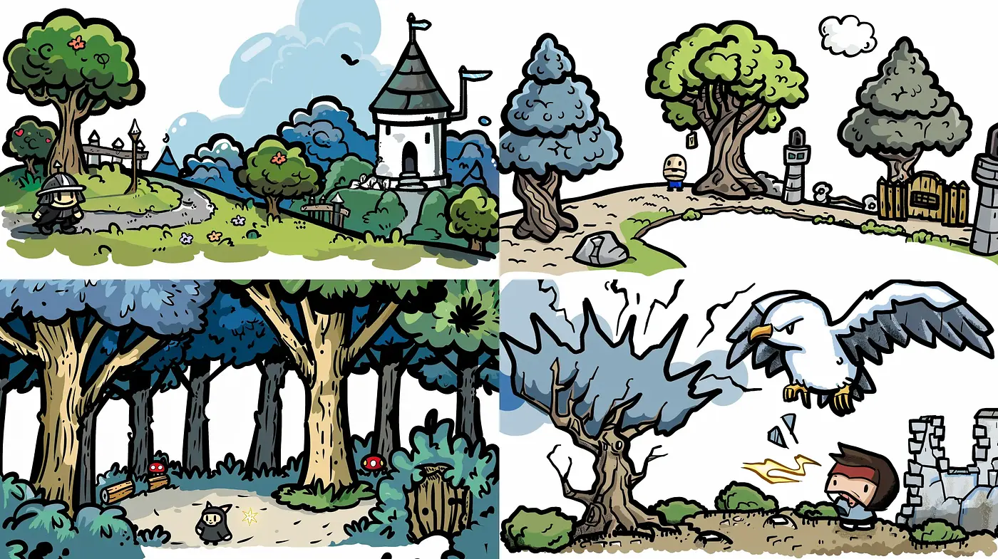 Whimsical Storybook Illustration Style with Consistent Cartoonish Flair - Midjourney sref style