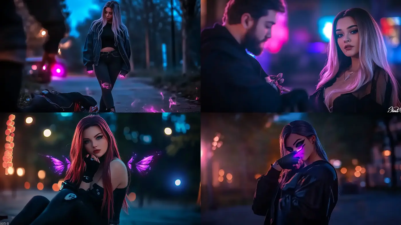 Neon-Noir Aesthetic with a Cinematic Touch - Midjourney sref style