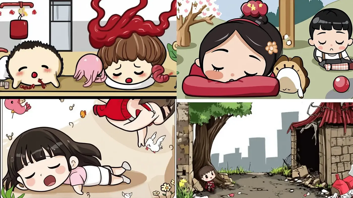 Charming and Whimsical Cartoon Expressions with a Consistent Asian Influence - Midjourney sref style