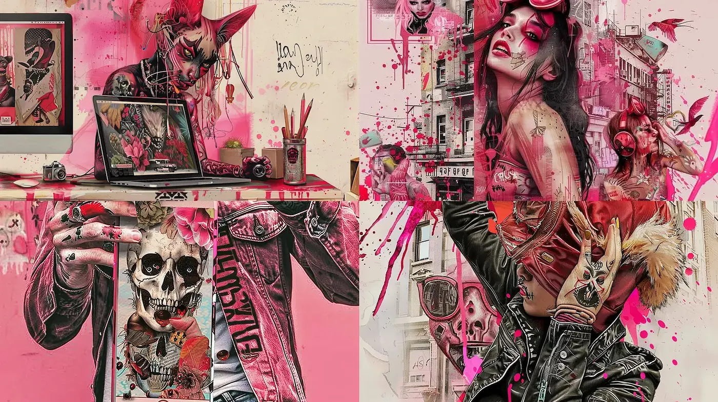 Vibrant Urban Pop Art with a Neo-Punk Aesthetic - Midjourney sref style