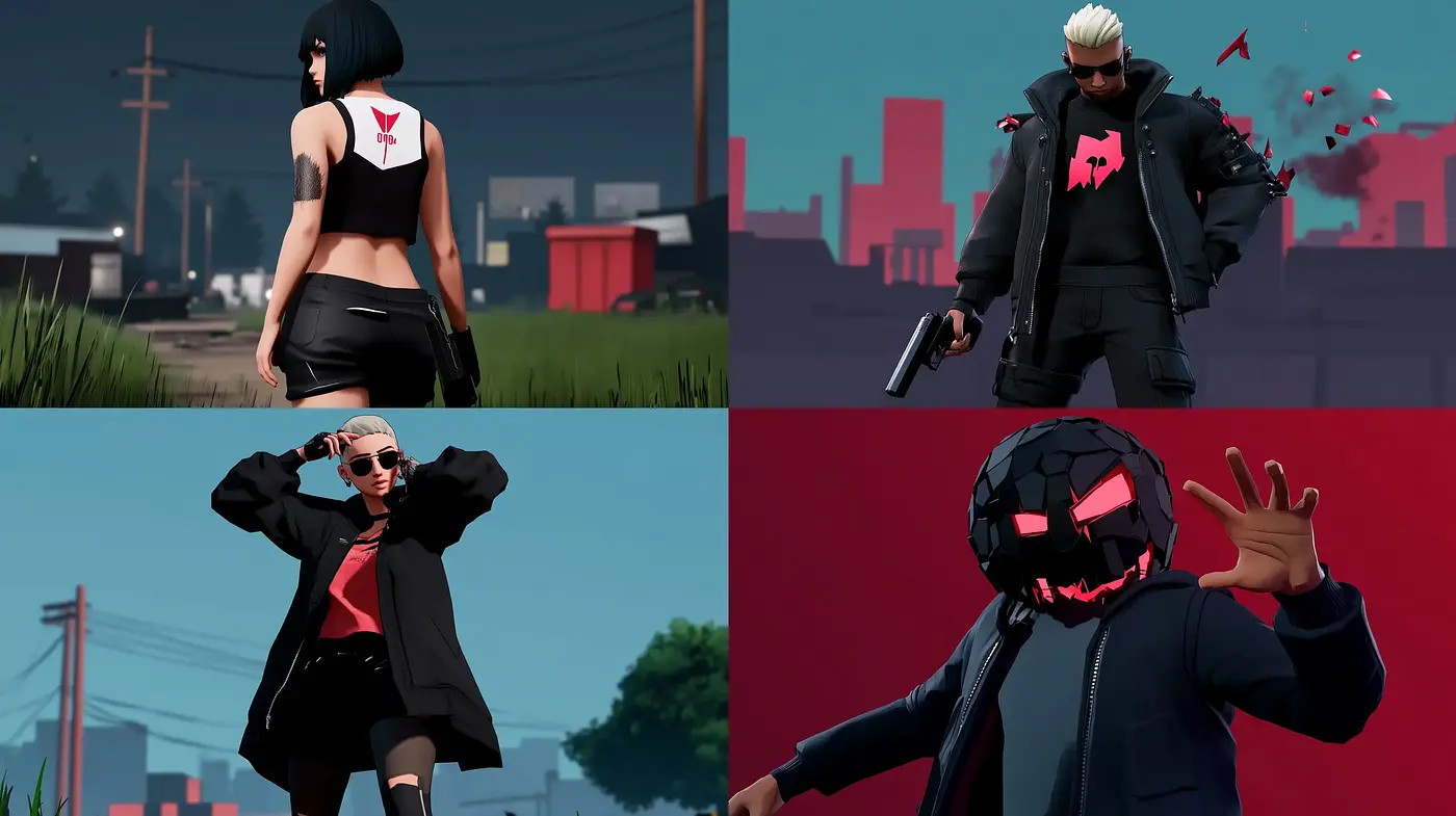Contemporary Digital Noir with a Vibrant Twist - Midjourney sref style