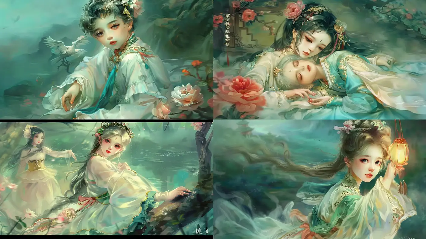 Ethereal Elegance of Dreamlike Oriental Gardens - Midjourney sref style