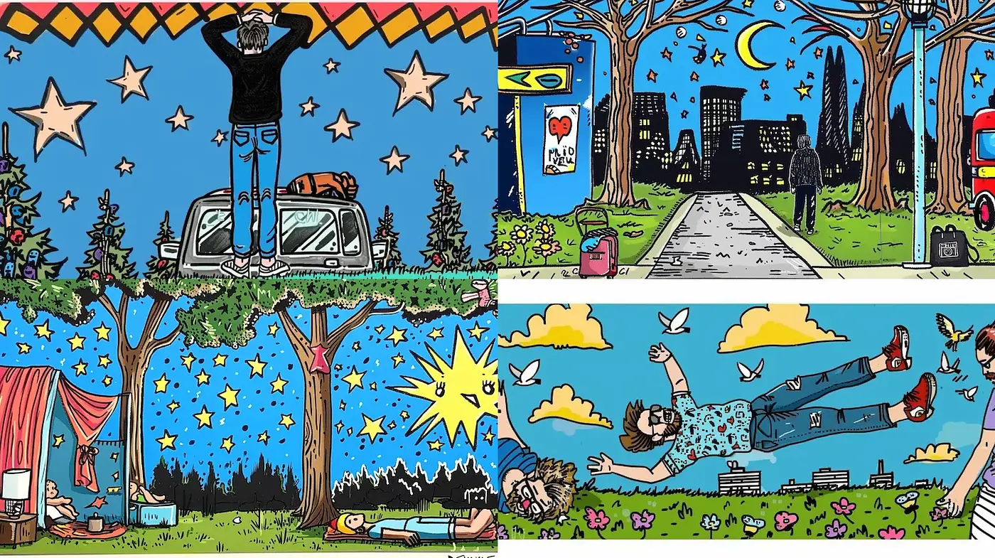 Vibrant and Playful Illustrations with Whimsical Elements - Midjourney sref style