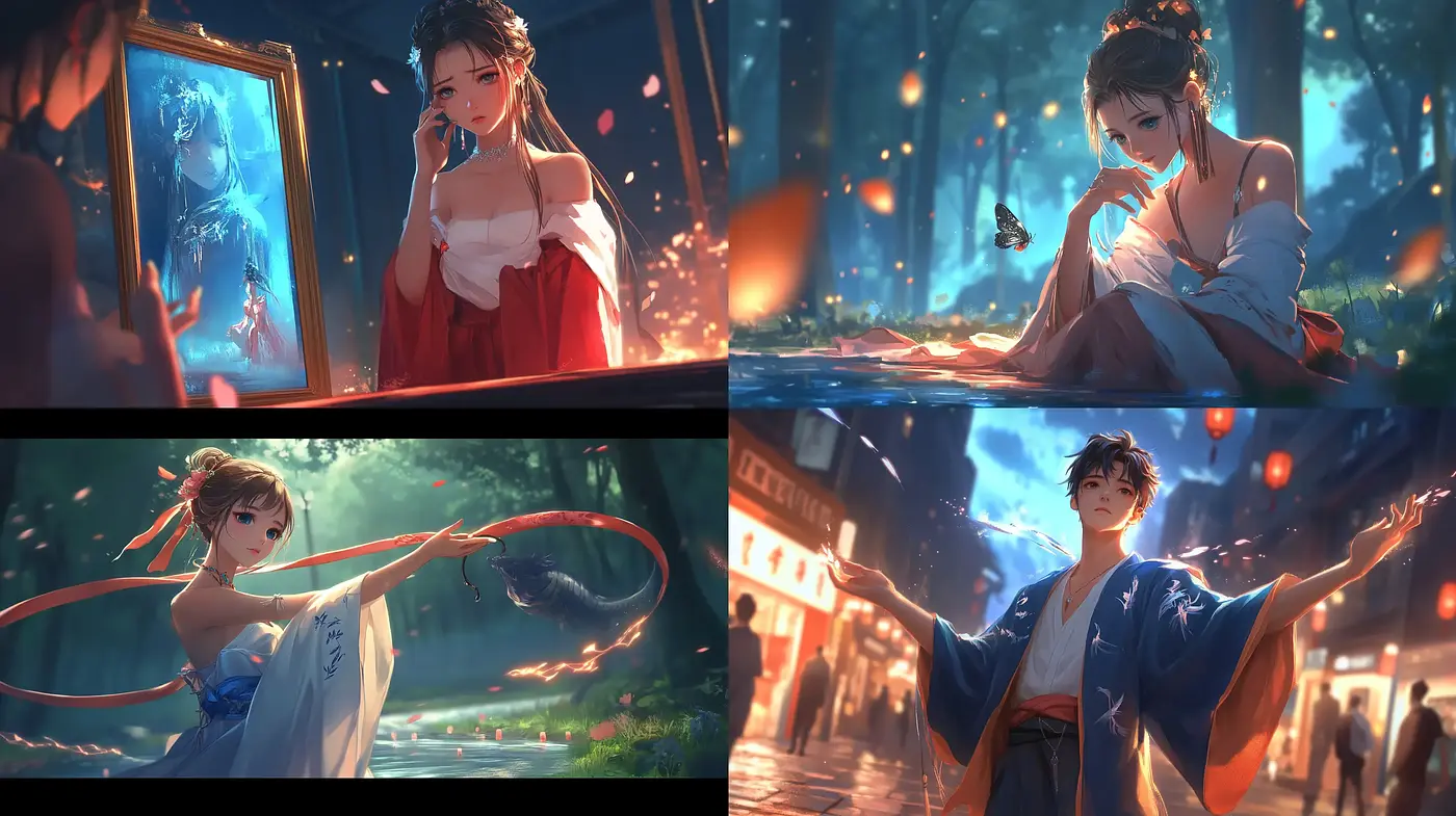 Luminous Twilight Reverie: A Meld of Anime-Inspired Dreamscapes and Ethereal Light - Midjourney sref style