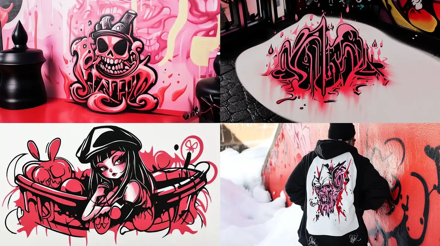 Contemporary Urban Graffiti with a Vibrant Anime Touch - Midjourney sref style