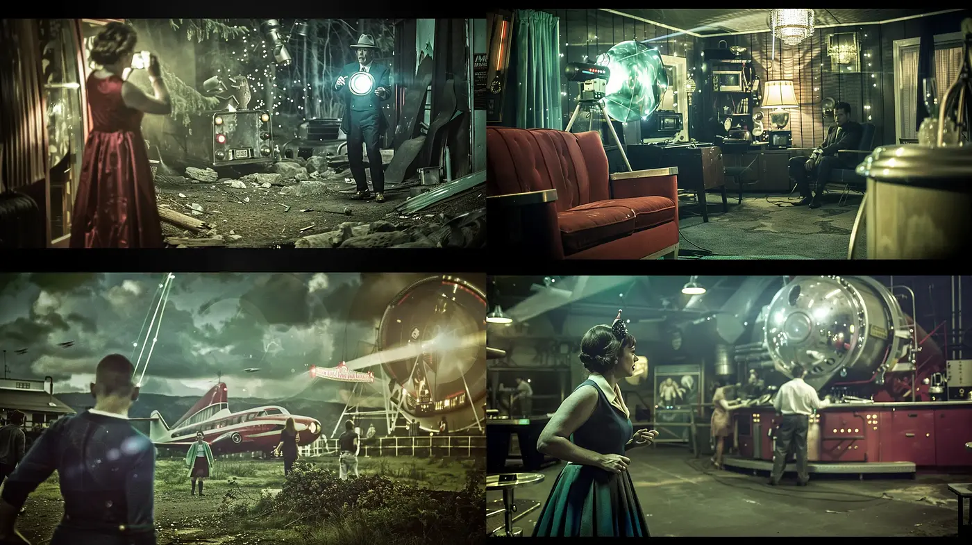 Retrofuturistic Elegance with a Dystopian Edge - Midjourney sref style