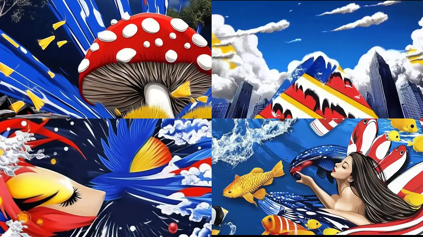 Surrealistic Fantasy with Vivid Chromatic Echoes - Midjourney sref style