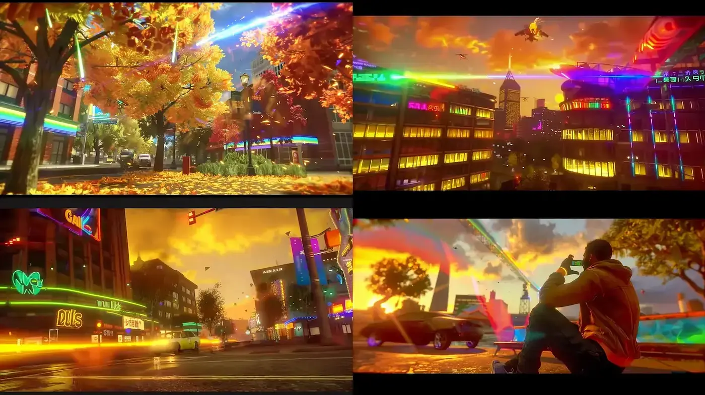 Vibrant and Futuristic Urban Landscape with Textural Depth - Midjourney sref style