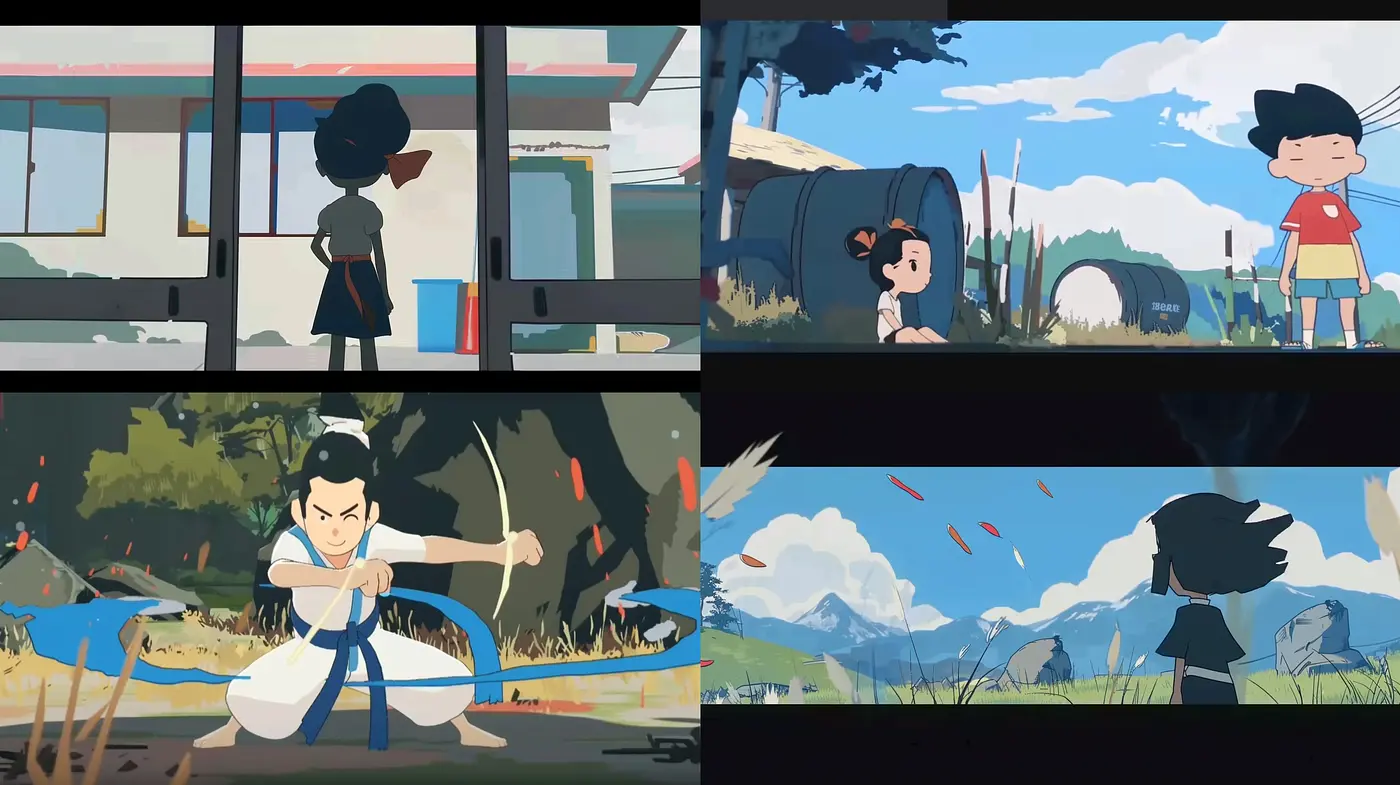 Serene Anime-Inspired Tableaus with Soft Dynamic Textures and Consistent Color Harmony - Midjourney sref style