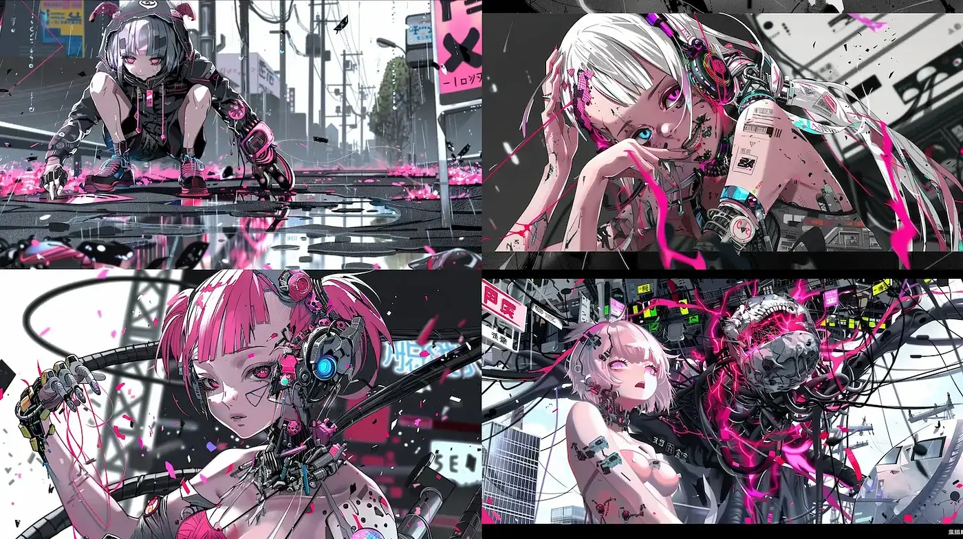 Futuristic Cyberpunk Aesthetic with a Playful Edge - Midjourney sref style