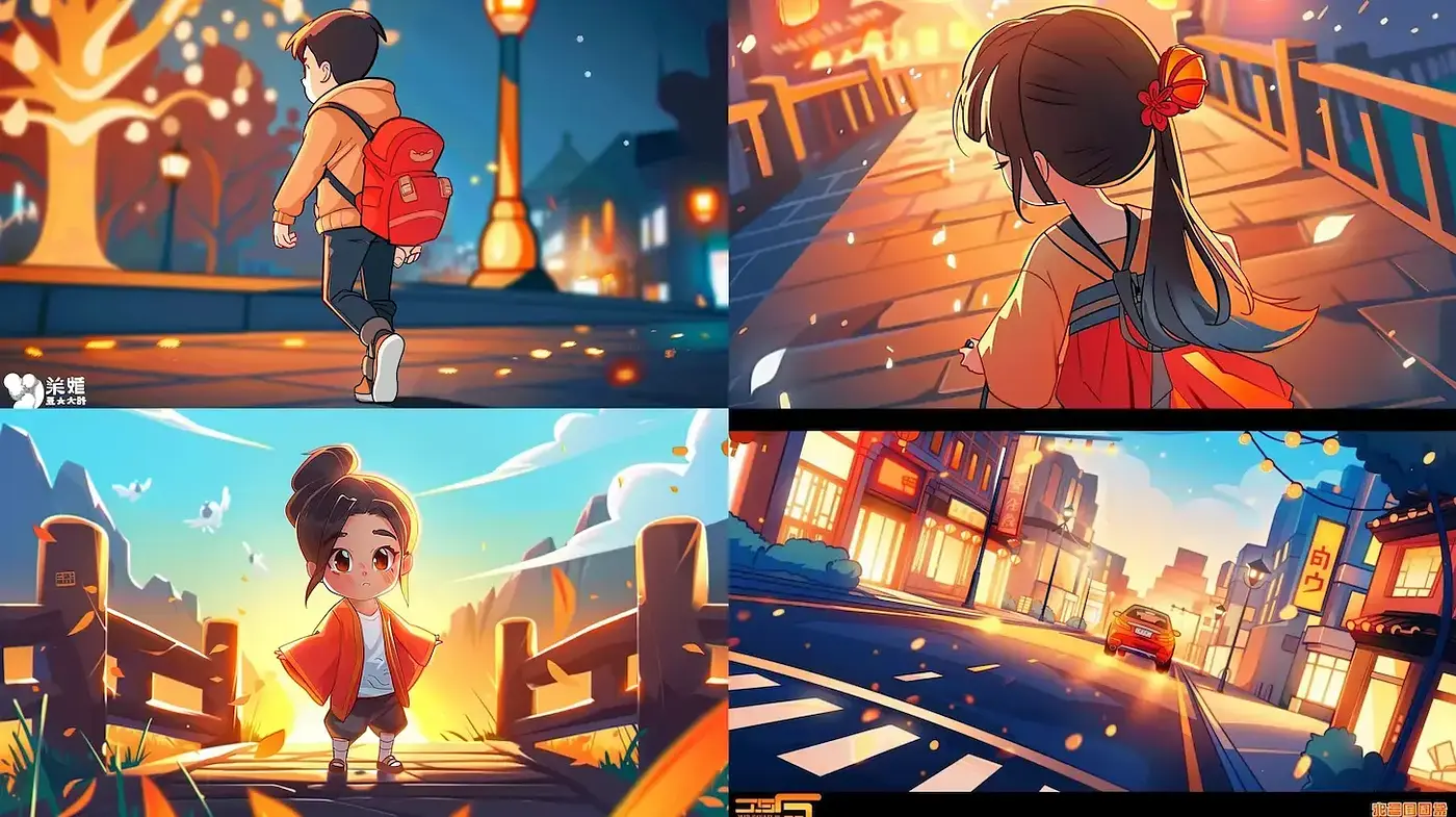 Vibrant and Whimsical Urban Scenes with Nostalgic Undertones - Midjourney sref style
