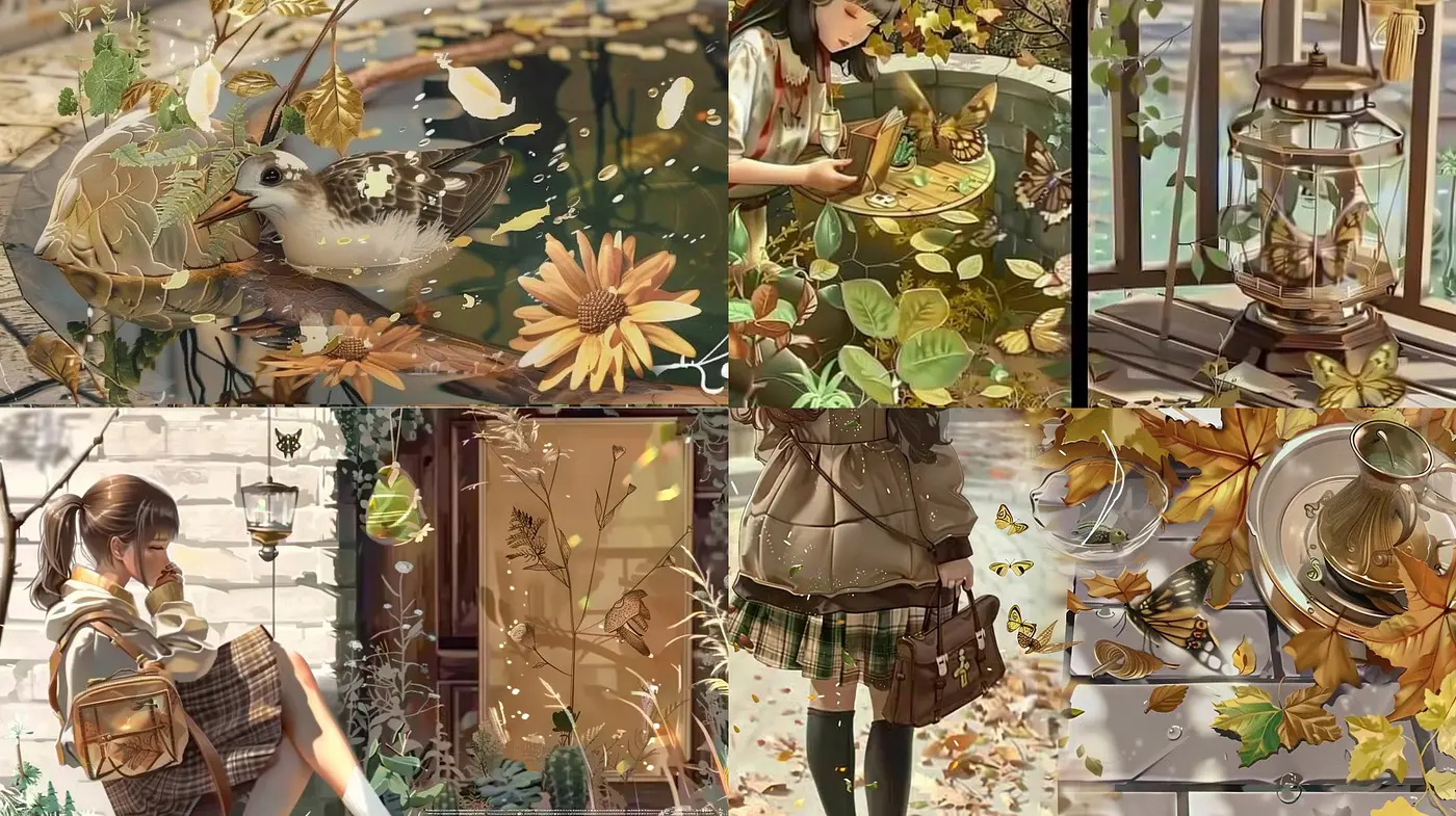 Autumnal Serenity in Earthy Tones: A Consistent Theme of Tranquility and Nostalgia - Midjourney sref style