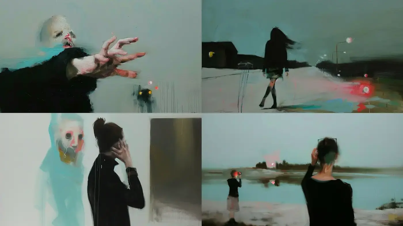 Abstract Expressionism with a Contemporary Mood and Urban Vibes - Midjourney sref style
