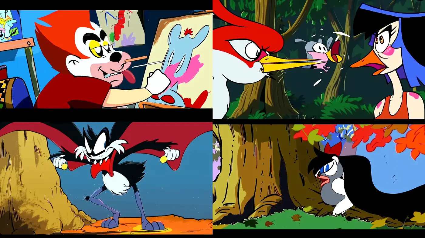 Eclectic Animation Fusion with Vivid Expressiveness - Midjourney sref style